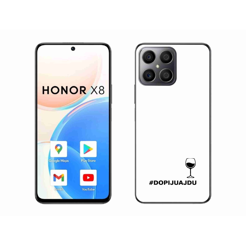 Gélový kryt mmCase na Honor X8 4G - vínny motív biele pozadie