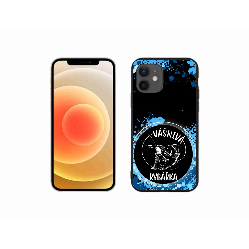 Gélový kryt mmCase na iPhone 12 mini - vášnivá rybárka čierne pozadie