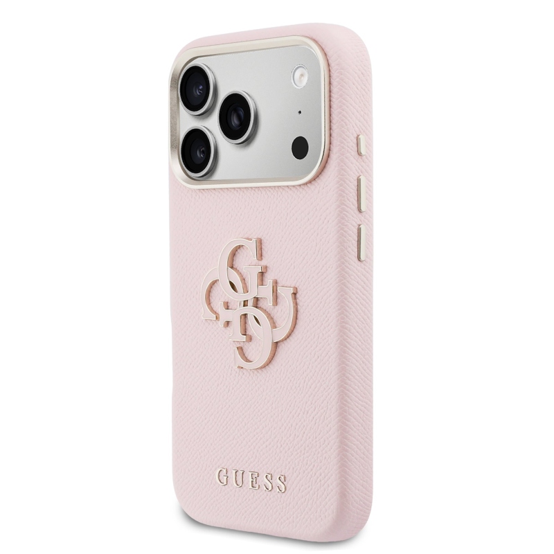 Zadný kryt s logom Guess PU Resin pre iPhone 17 Pro Pink