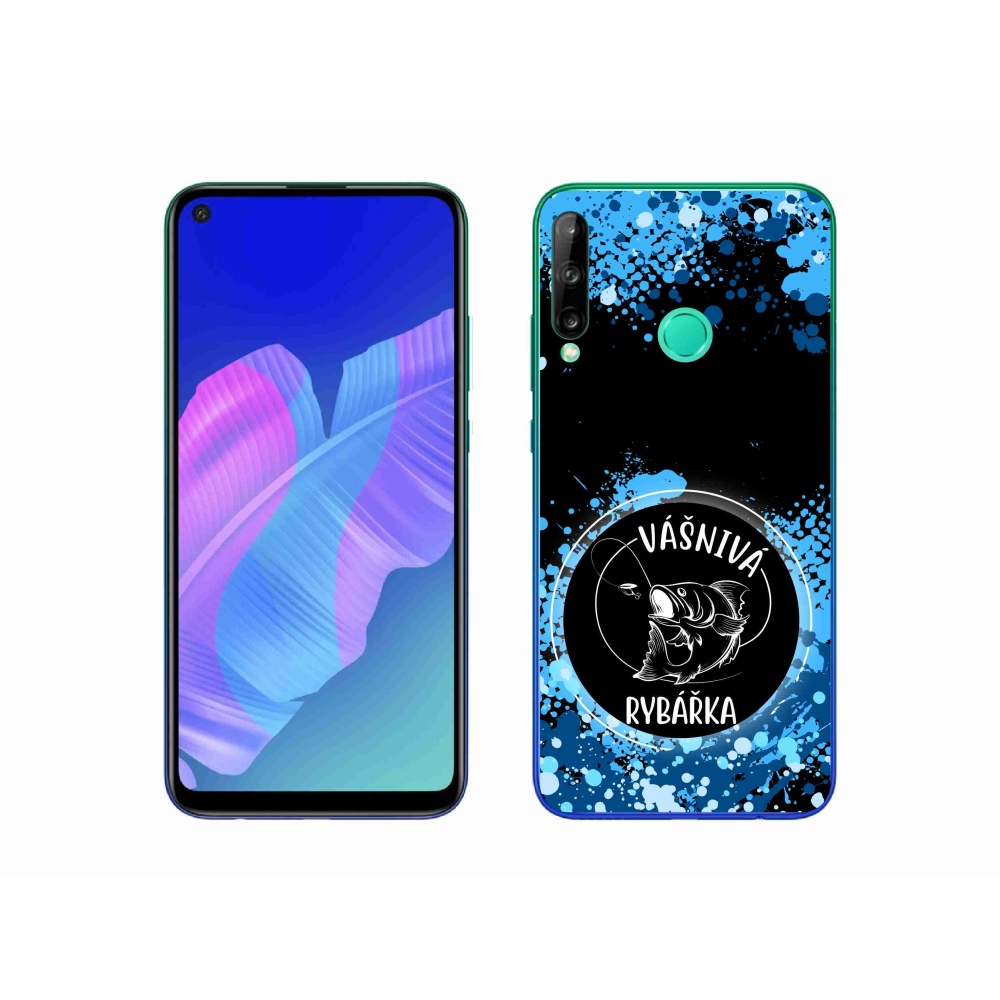 Gélový kryt mmCase na Huawei P40 Lite E - vášnivá rybárka čierne pozadie
