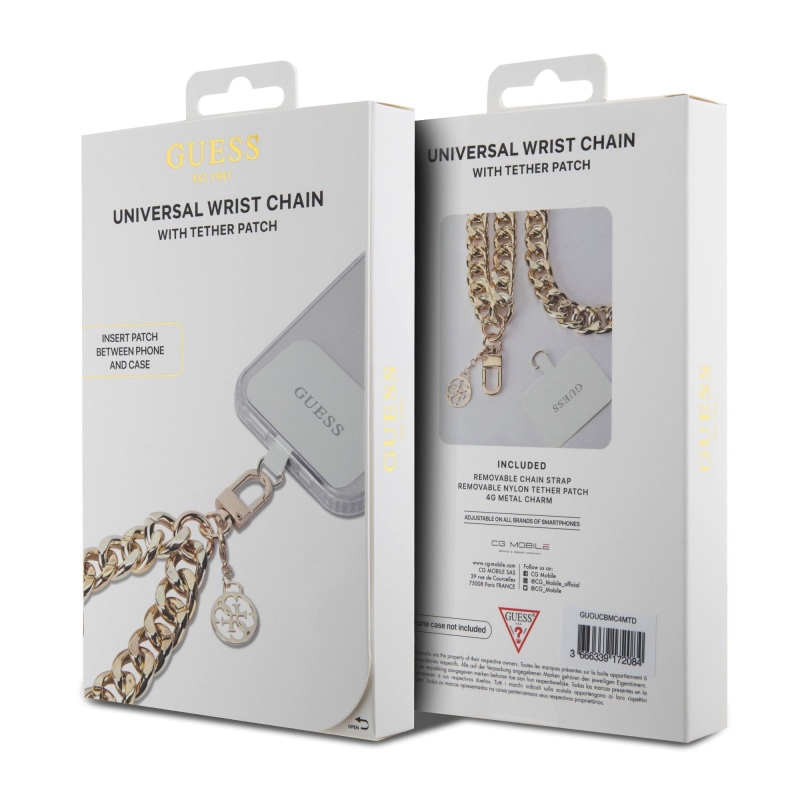 Guess Univerzálny Popruh na Ruku 4G Charm Gold