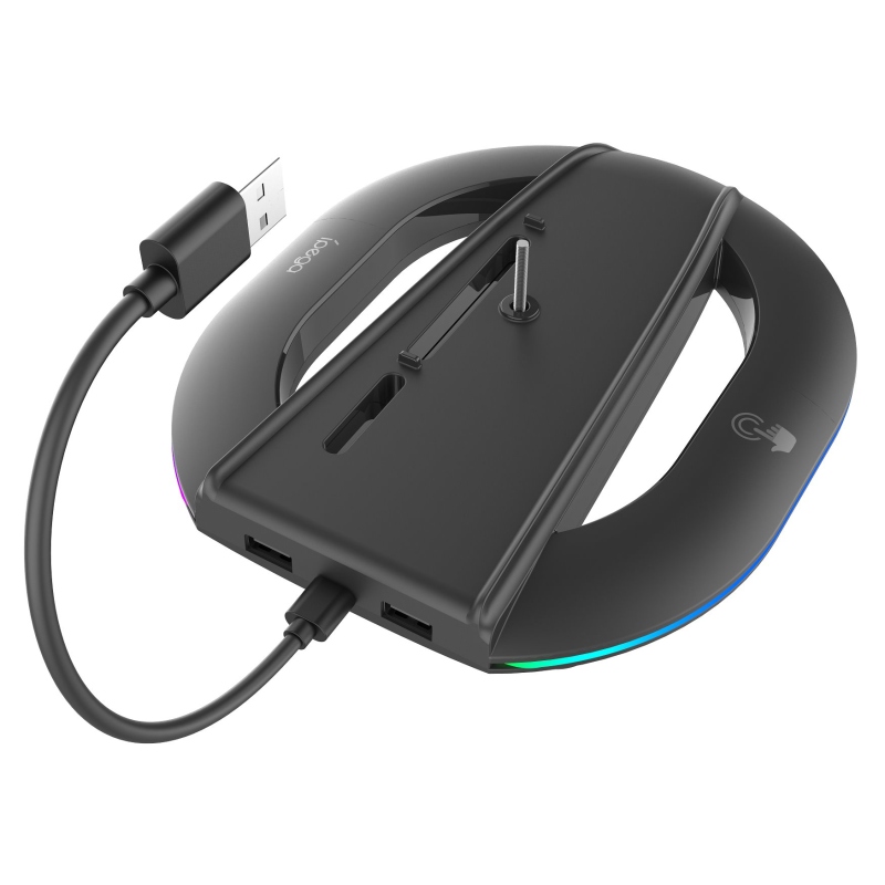 iPega P5S035SAH Vertikálny Stojan (2xUSB-A) s RGB pre PS5 Slim/PS5 Pro Black