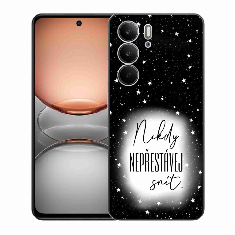Gélový kryt mmCase na Realme C75 - citát 1 bieločierne pozadie
