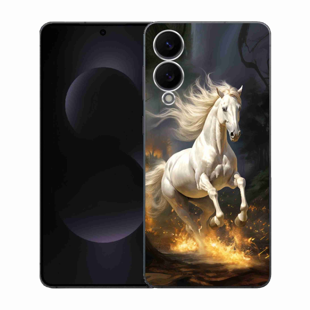 Gélový kryt mmCase na Samsung Galaxy S25 Edge - biely kôň 2