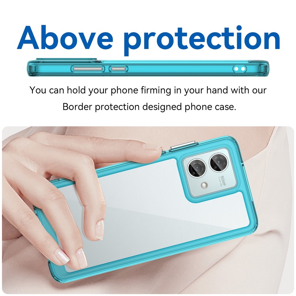 Gélový obal s pevným chrbtom na Motorola Moto G84 5G - svetlomodrý