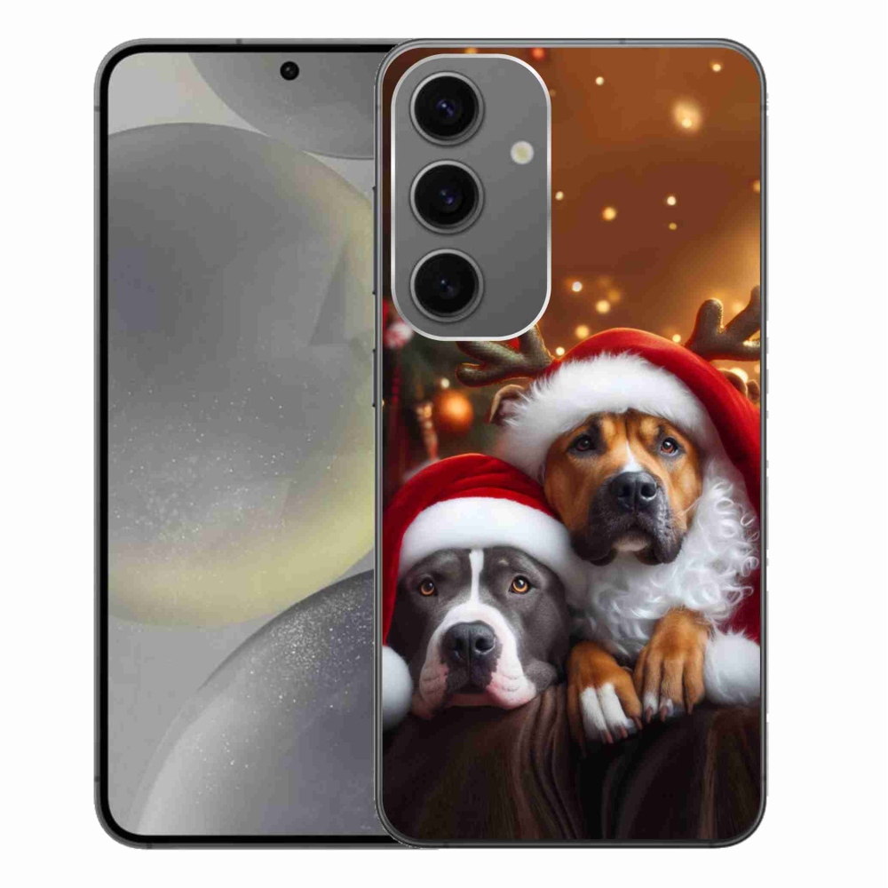 Gélový kryt mmCase na Samsung Galaxy S24+ - vianočné psy