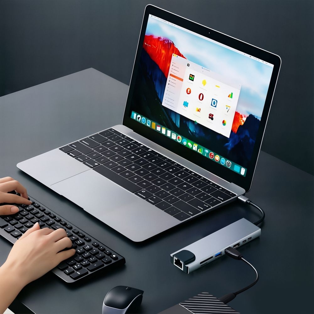 Tech-Protect HB09 USB-C adaptér 8v1 s HDMI, USB, RJ45 a čítačkou kariet