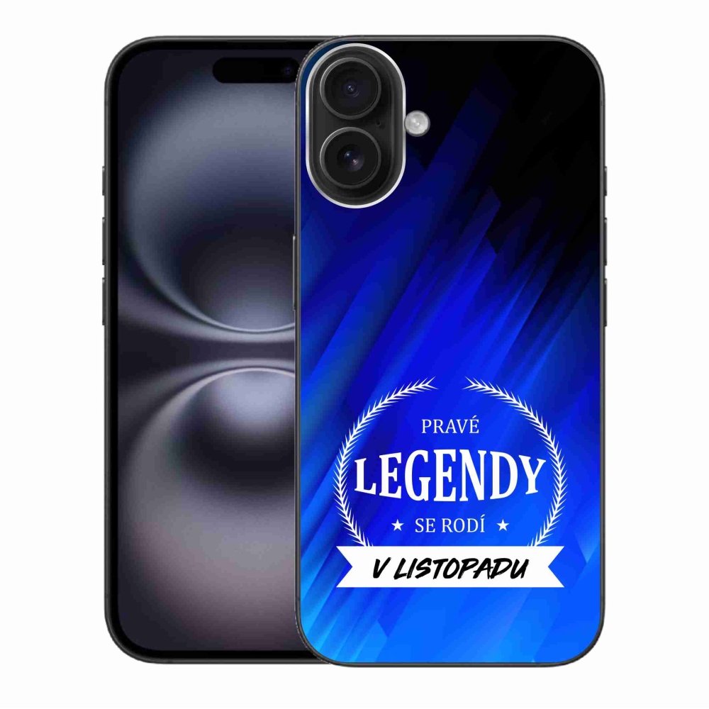 Gélový kryt mmCase na iPhone 16 Plus - legendy v novembri modrej pozadí