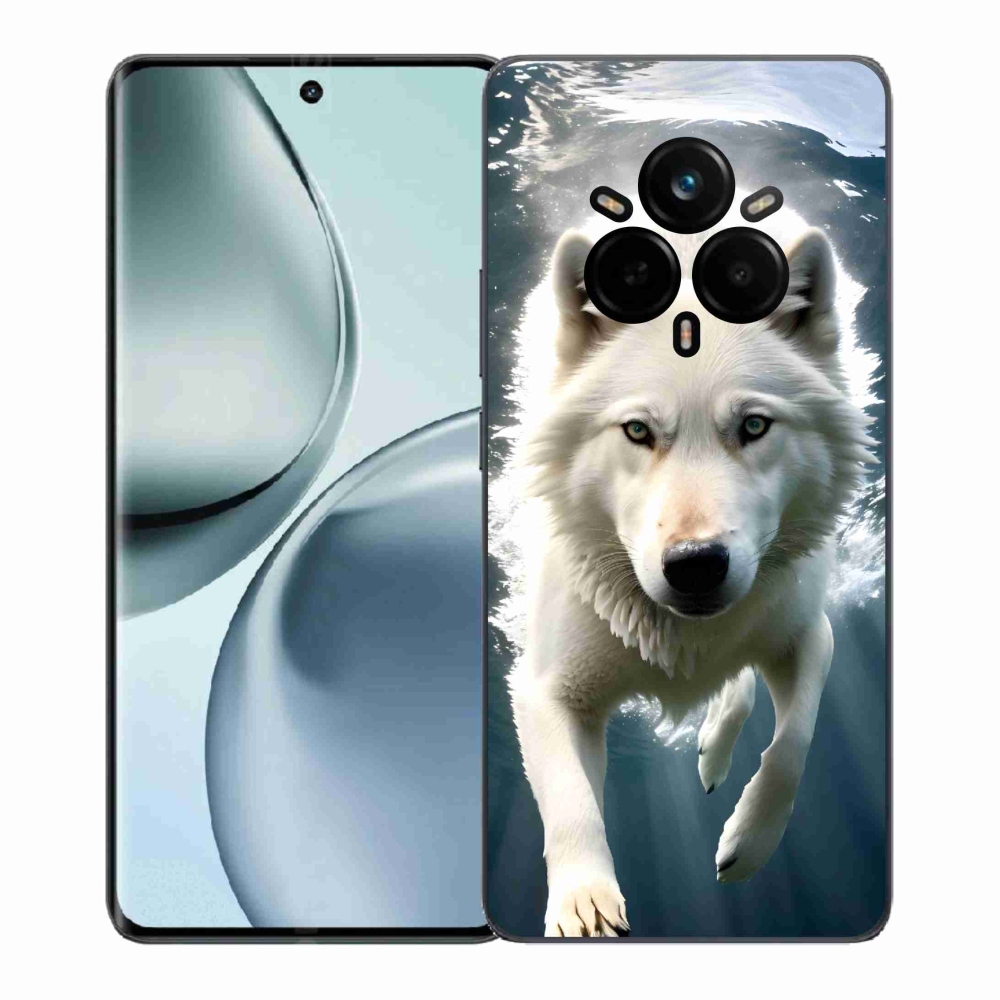 Gélový kryt mmCase na Realme 14 Pro+ 5G - biely vlk