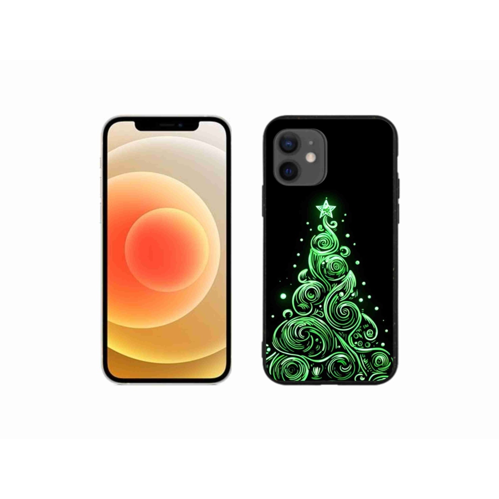 Gélový kryt mmCase na iPhone 12 mini - neónový vianočný stromček 3