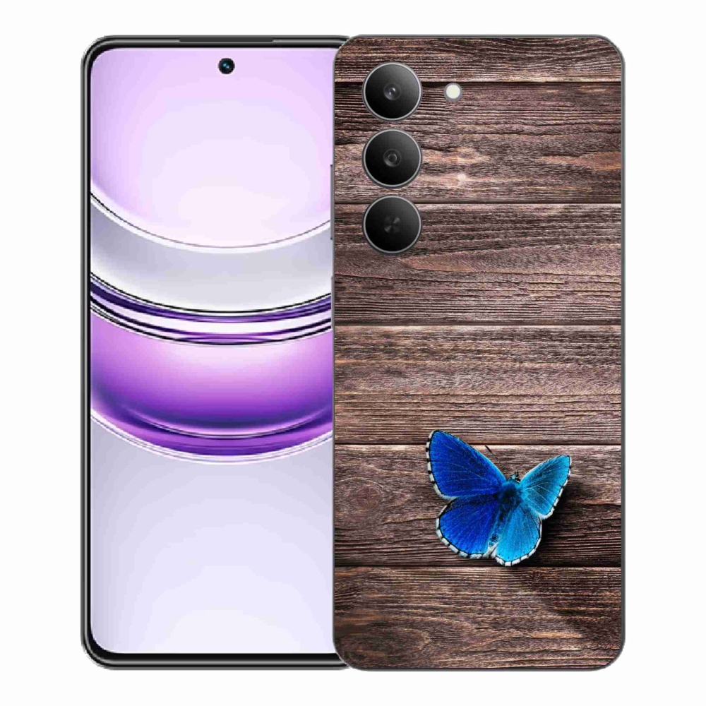 Gélový kryt mmCase na Realme 14x 5G - modrý motýľ 1