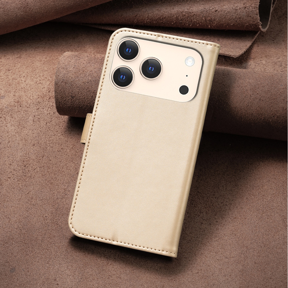 Clover knižkové púzdro na iPhone 17 Pro Max - zlaté