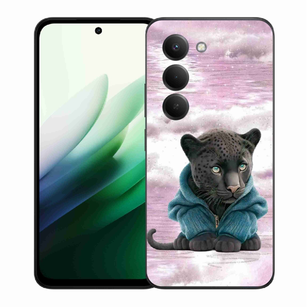 Gélový kryt mmCase na Xiaomi Redmi 15 5G (169mm) - čierny panter vo svetri