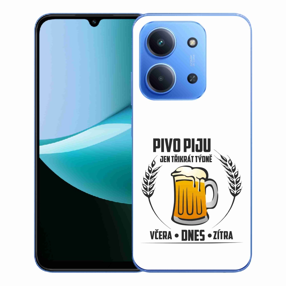 Gélový kryt mmCase na Xiaomi Redmi 15C 4G/5G (173mm) - pivný motív biele pozadie