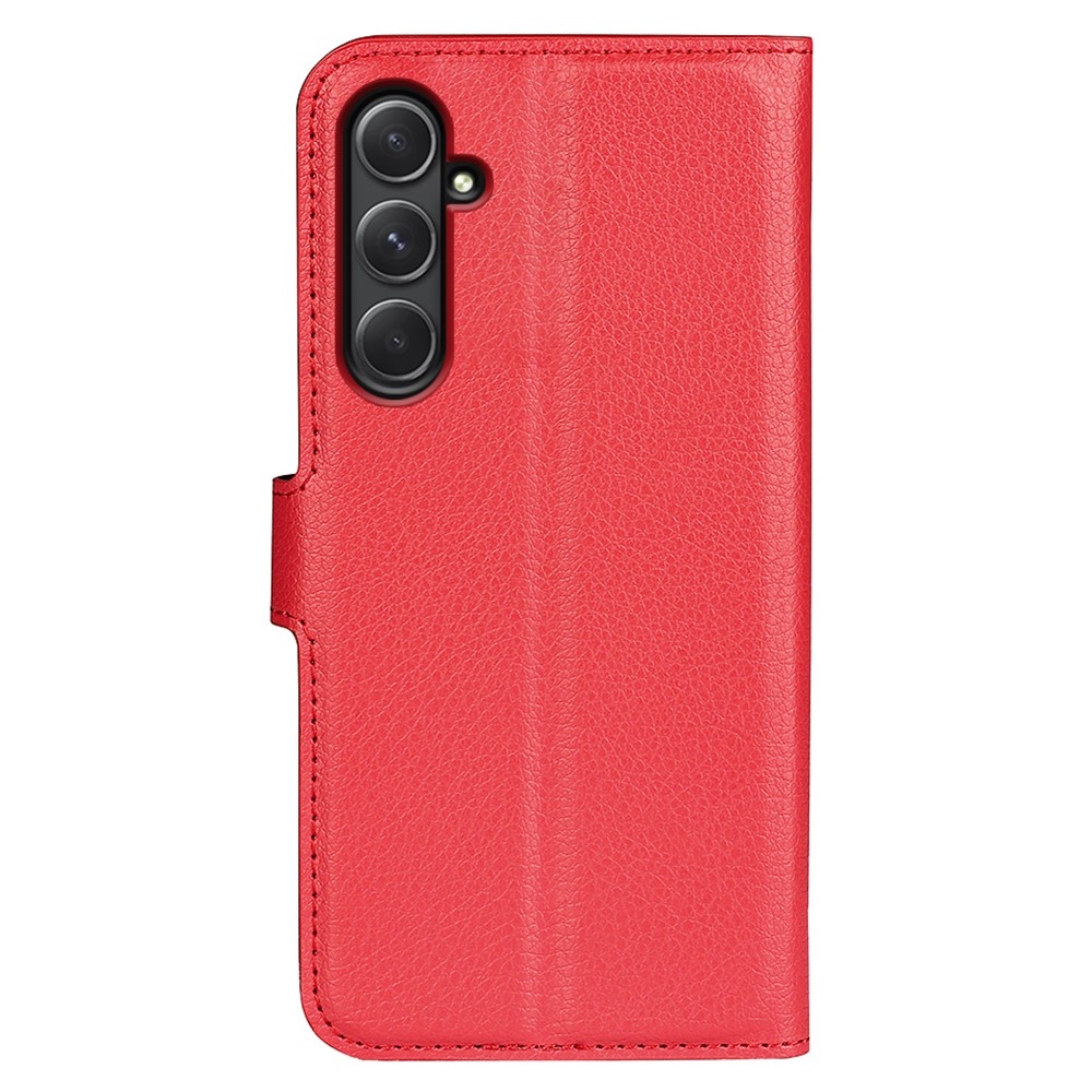 Litchi knižkové púzdro na Samsung Galaxy A55 5G - červené