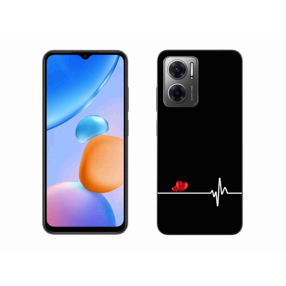 Gélový kryt mmCase na Xiaomi Redmi 10 5G - srdce a tep čierne pozadie
