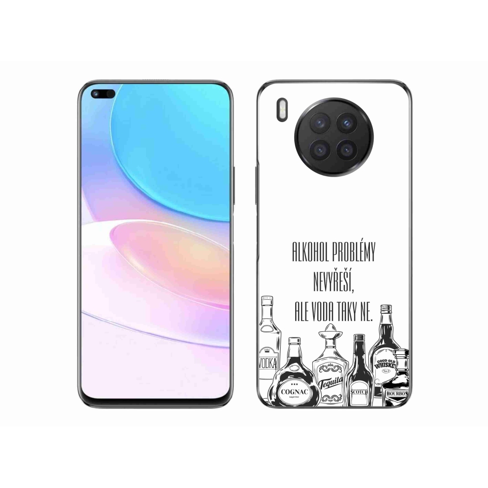 Gélový kryt mmCase na Huawei Nova 8i - vtipný text biele pozadie
