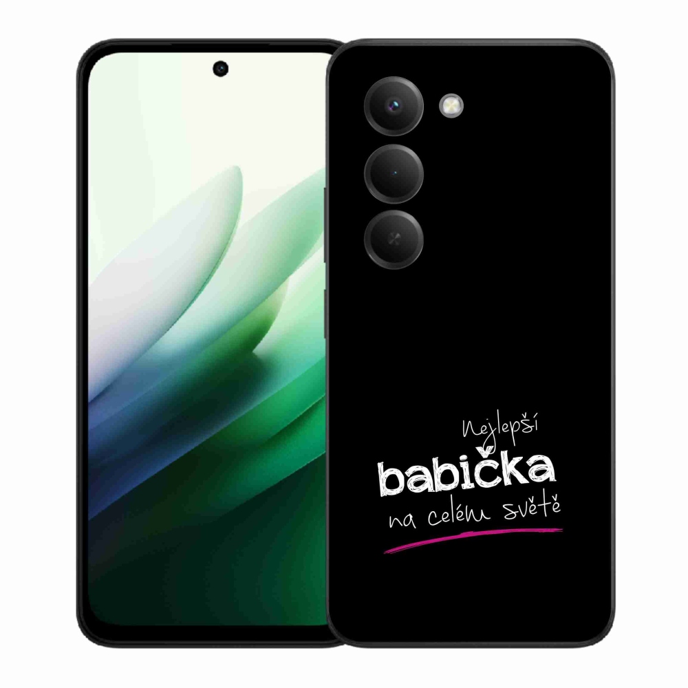 Gélový kryt mmCase na Xiaomi Redmi 15 5G (169mm) - najlepšia babička 4 čierne pozadie
