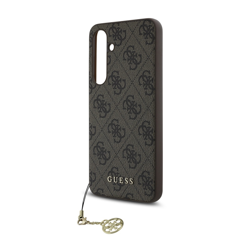 Guess 4G Charm Zadní Kryt pre Samsung Galaxy S24 FE Brown