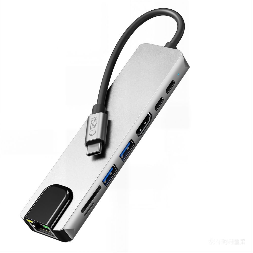 Tech-Protect HB09 USB-C adaptér 8v1 s HDMI, USB, RJ45 a čítačkou kariet