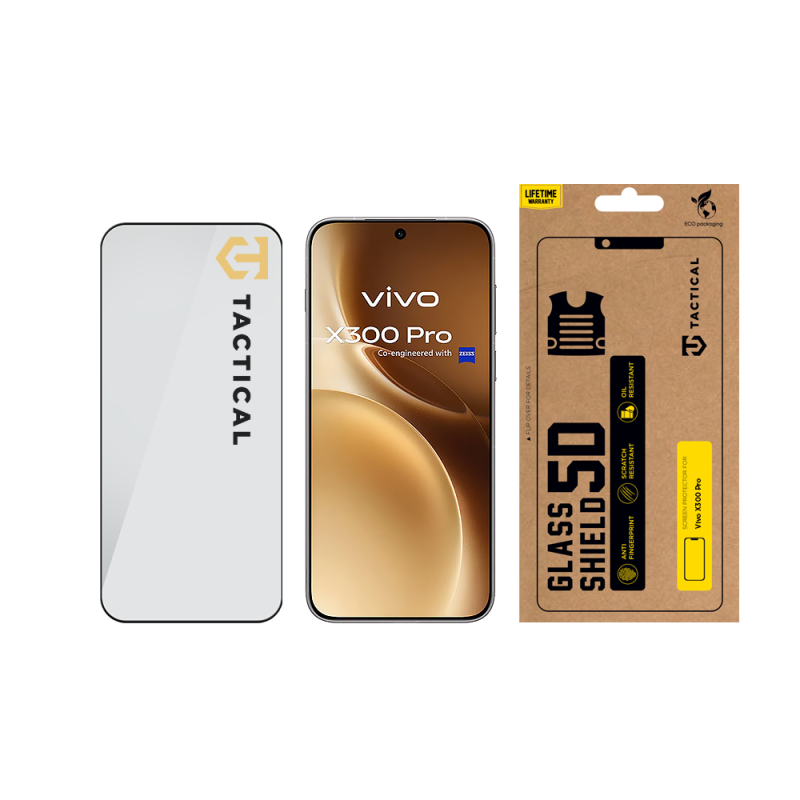 Taktický sklenený štít 5D sklo pre Vivo X300 Pro Black