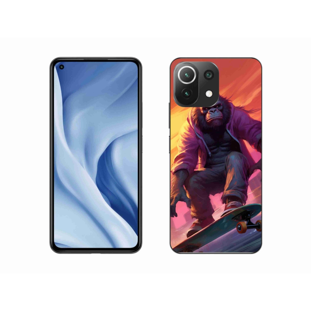 Gélový kryt mmCase na Xiaomi Mi 11 Lite 4G/5G - gorila na skateboarde