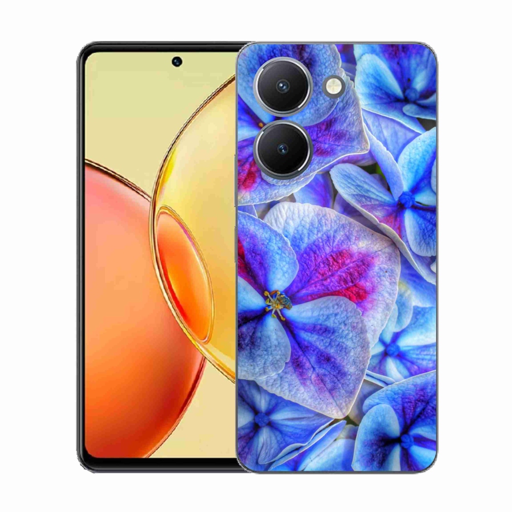Gélový kryt mmCase na Vivo Y36 - modré kvety 1
