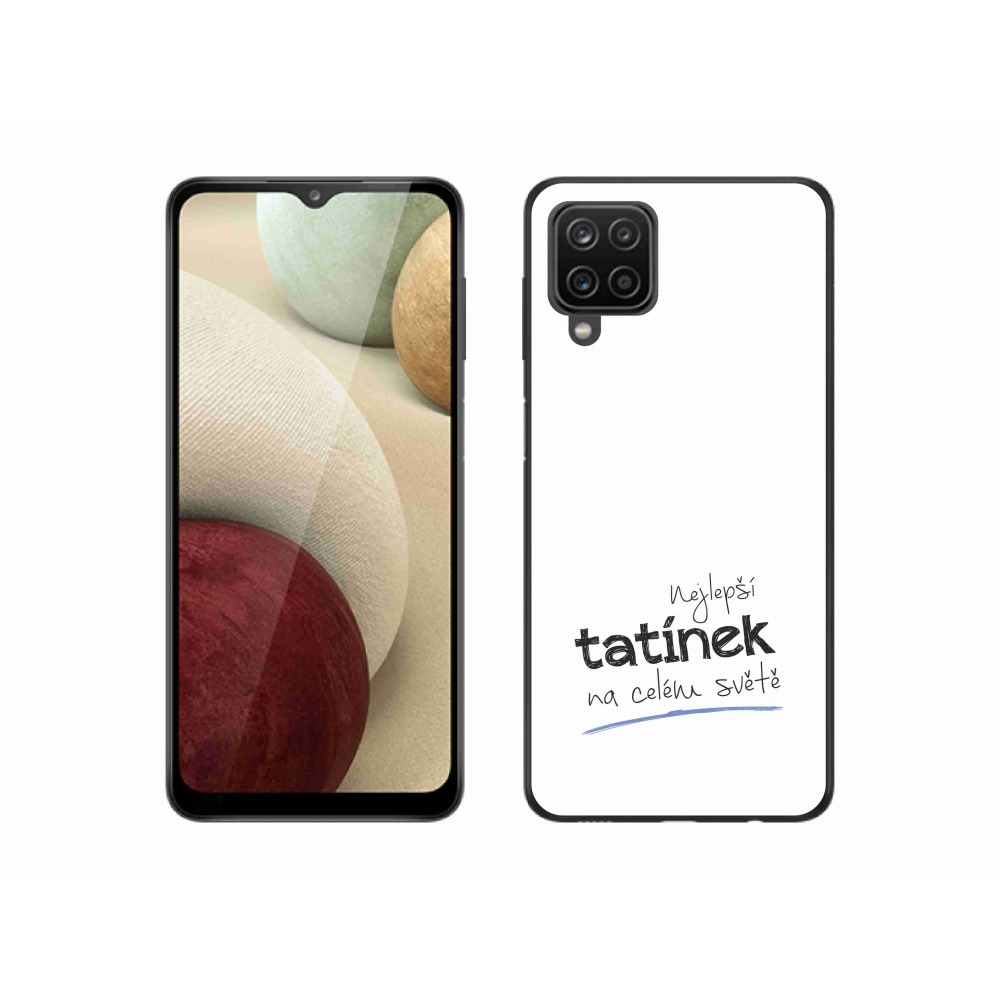 Gélový kryt mmCase na Samsung Galaxy A12 - najlepšie otecko 4 biele pozadie