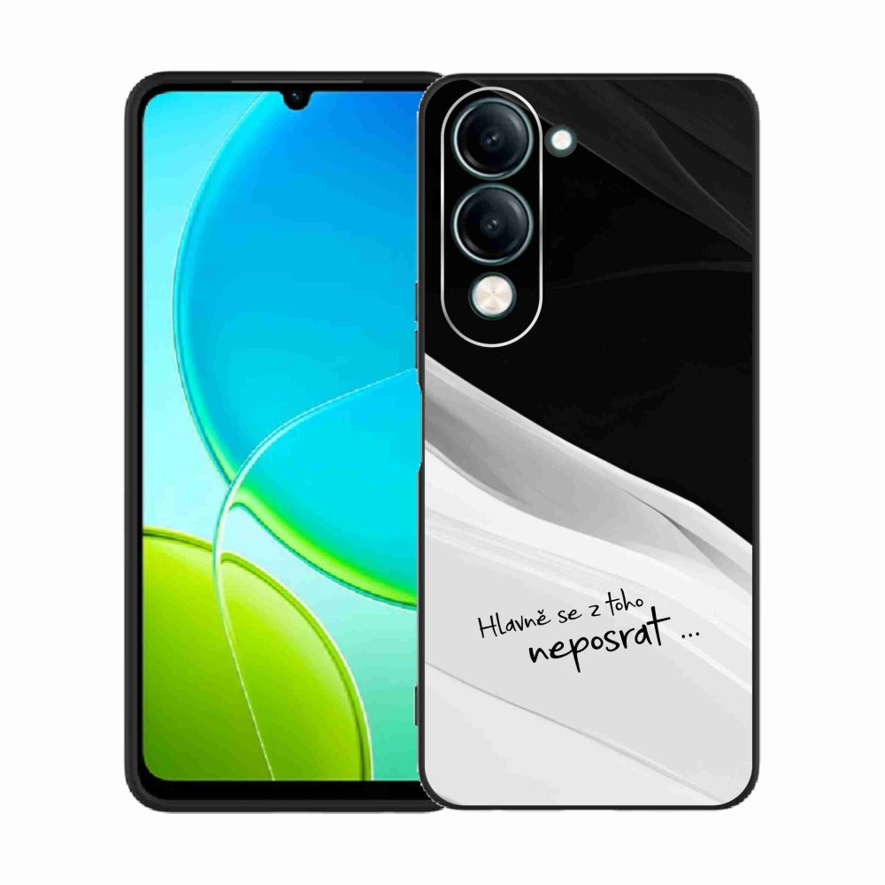 Gélový kryt mmCase na Vivo Y29s 5G - vtipný text 13 bieločierne pozadie