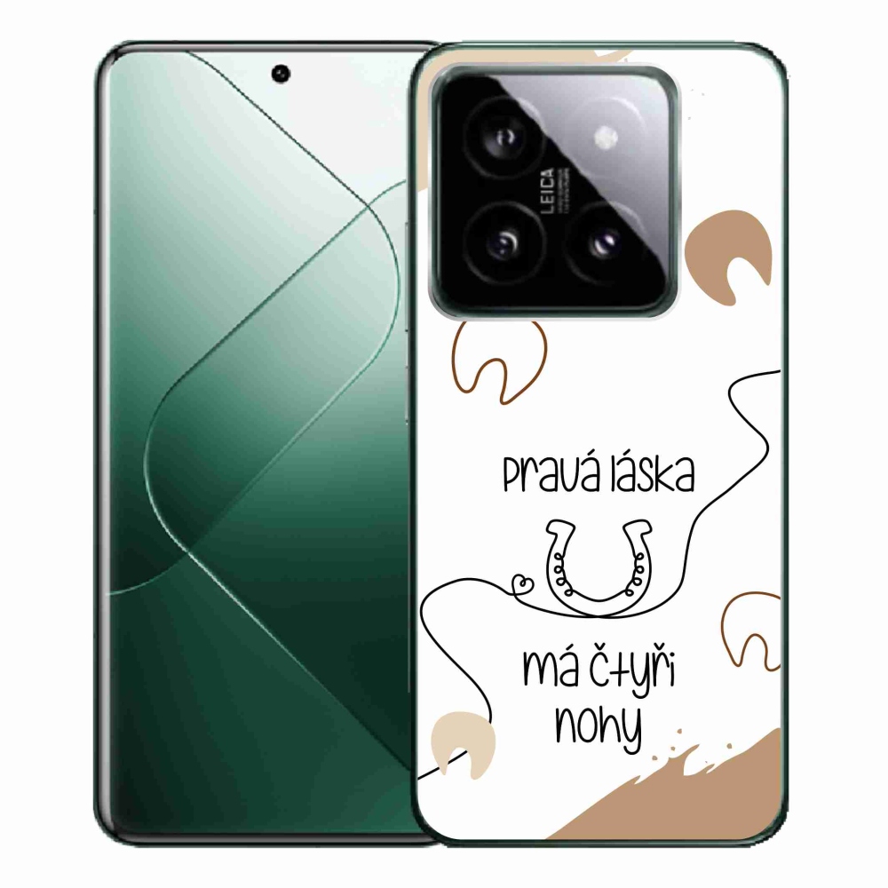 Gélový kryt mmCase na Xiaomi 14 Pro - konský motív biele pozadie
