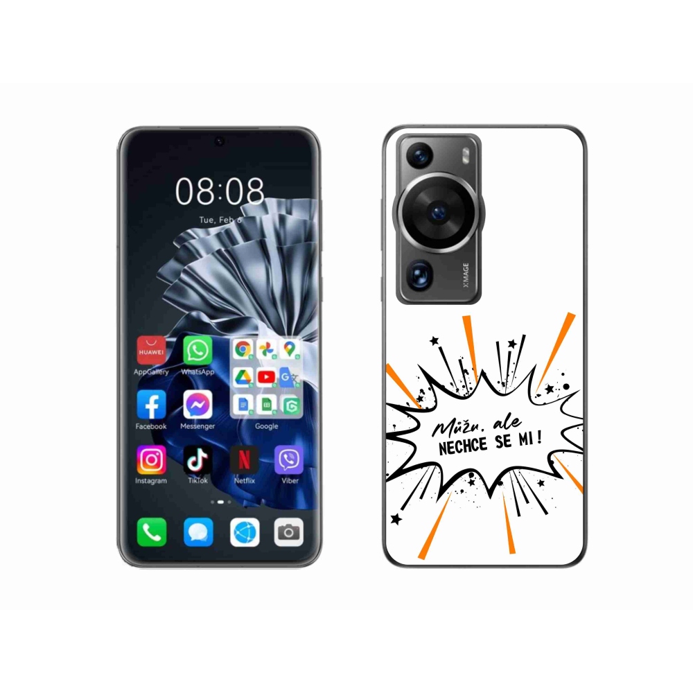 Gélový kryt mmCase na Huawei P60 Pro - vtipný text 11 biele pozadie
