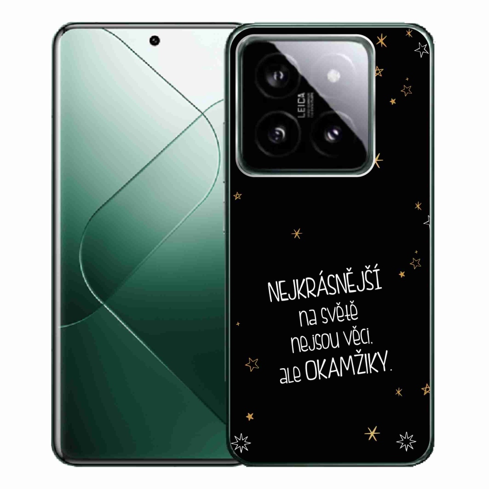 Gélový kryt mmCase na Xiaomi 14 Pro - citát 4 čierne pozadie