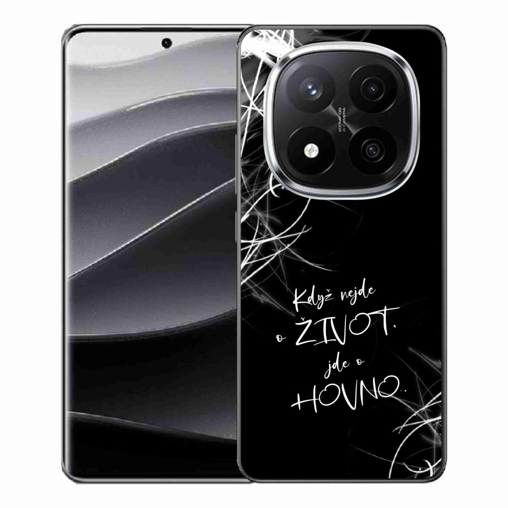 Gélový kryt mmCase na Xiaomi Redmi Note 14 Pro+ 5G - vtipný text 16 čierne pozadie