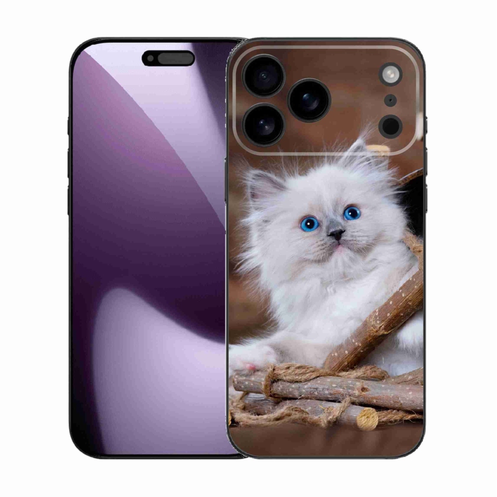 Gélový kryt mmCase na iPhone 17 Pro Max - biele mačiatko