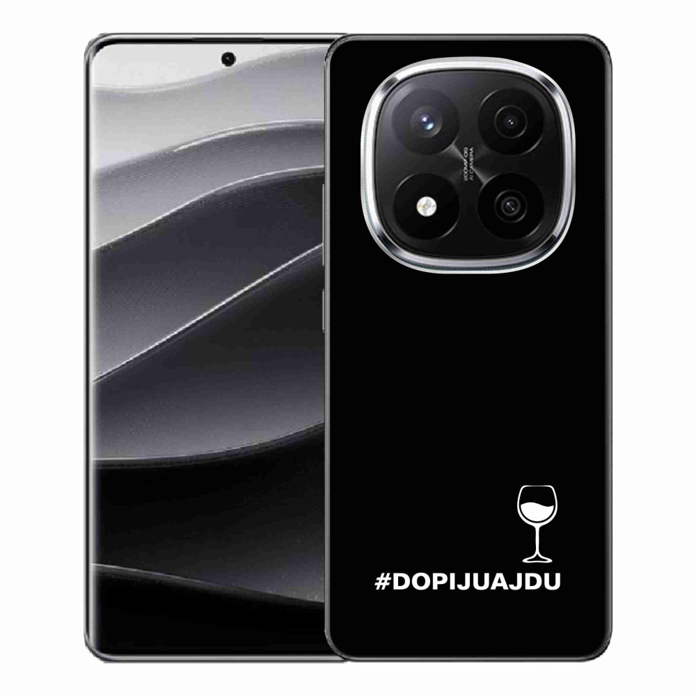 Gélový kryt mmCase na Xiaomi Redmi Note 14 Pro+ 5G - vínny motív čierne pozadie