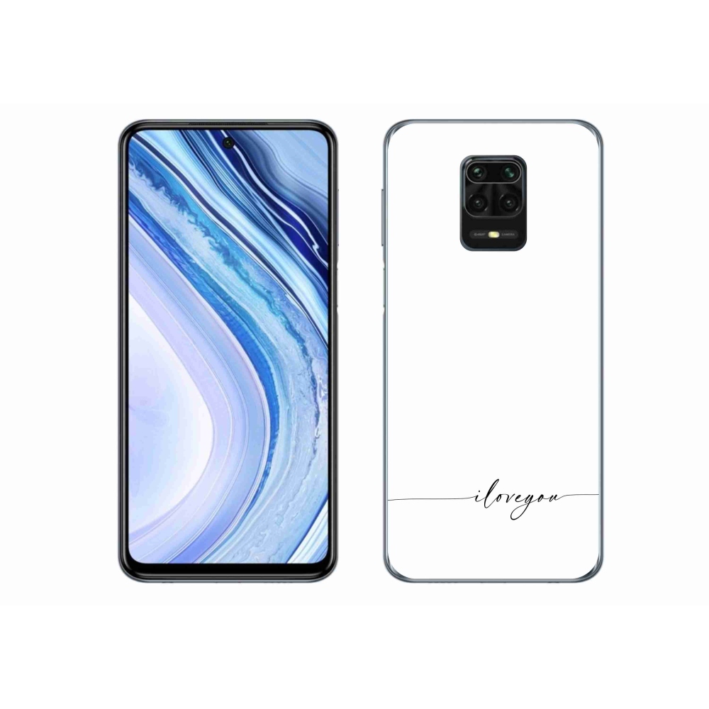 Gélový kryt mmCase na Xiaomi Redmi Note 9 Pro - I love you biele pozadie
