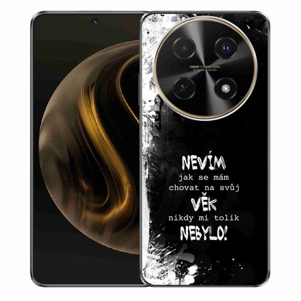 Gélový kryt mmCase na Huawei Nova 12i - vtipný text 14 čierne pozadie