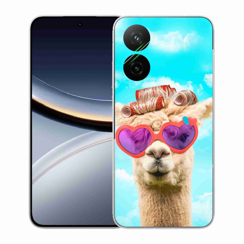 Gélový kryt mmCase na Xiaomi Poco F7 5G - lama s okuliarmi