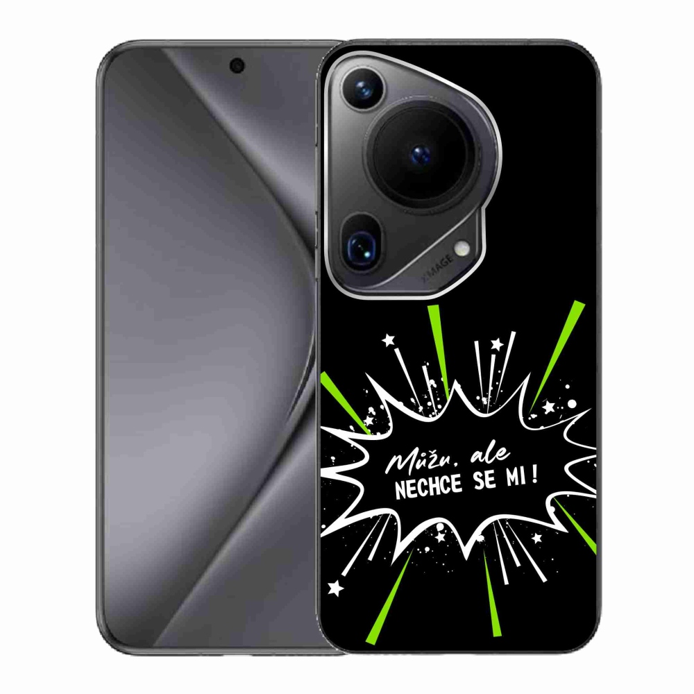 Gélový kryt mmCase na Huawei Pura 70 Ultra - vtipný text 11 čierne pozadie