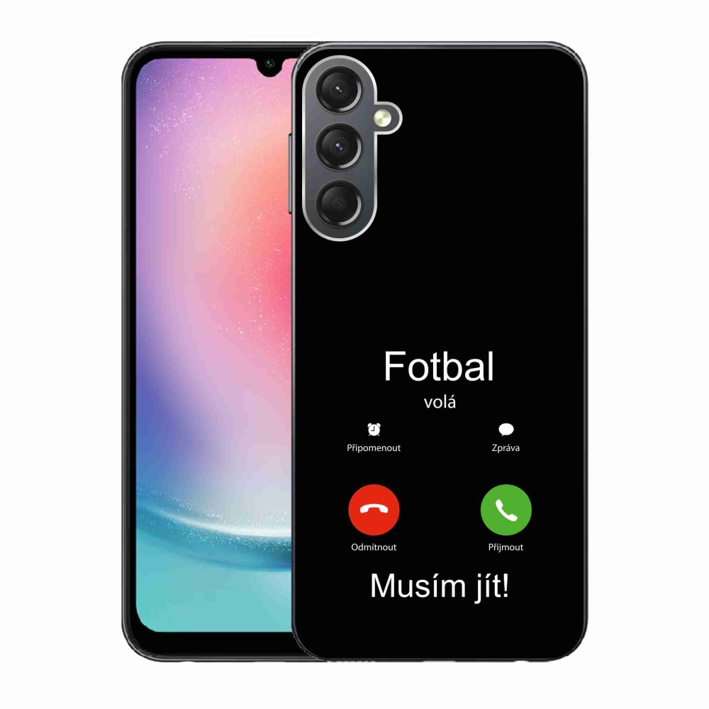 Gélový kryt mmCase na Samsung Galaxy A24 - futbal volá čierne pozadie