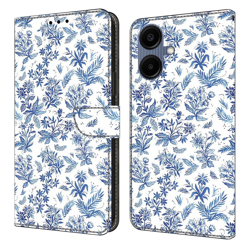 Smooth knižkové púzdro na Samsung Galaxy A07 4G - modré kvety