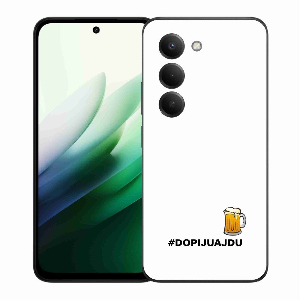 Gélový kryt mmCase na Xiaomi Redmi 15 5G (169mm) - pivný motív 1 biele pozadie