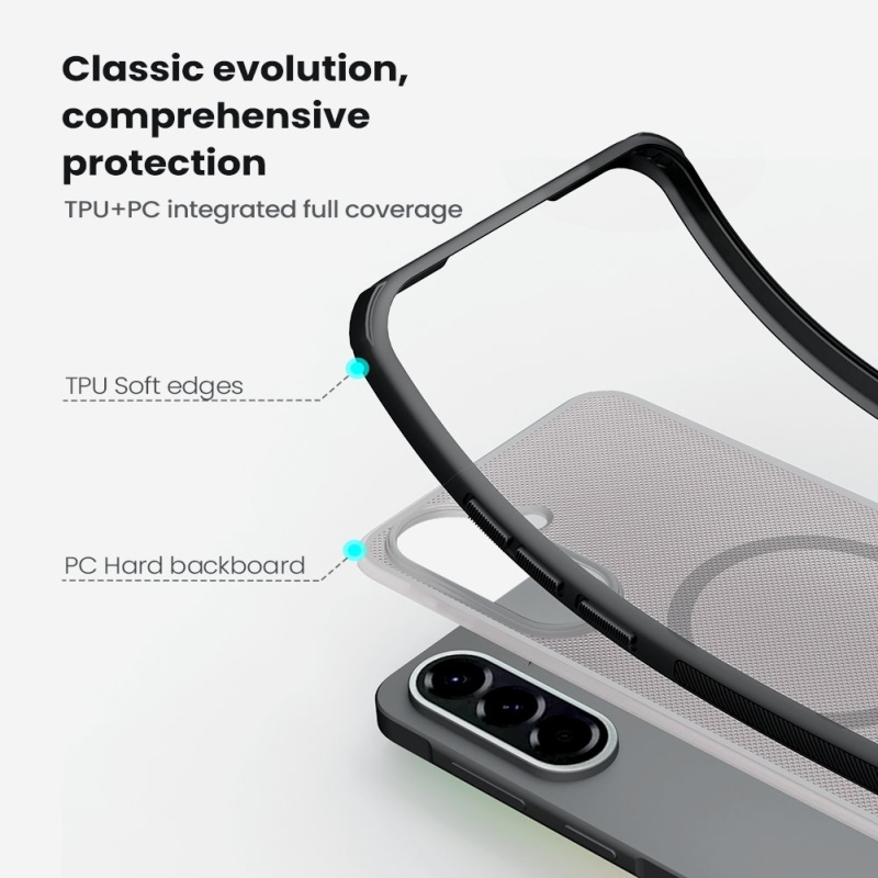 Nillkin Super Frosted PRO Magnetický zadný kryt pre Samsung Galaxy A57 Transparent Black