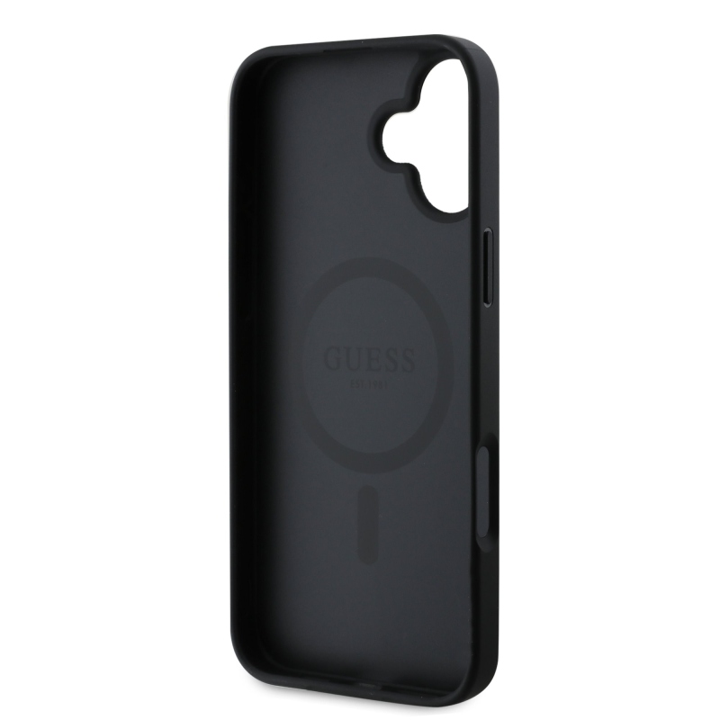 Guess PU 4G Classic Logo MagSafe zadný kryt pre iPhone 16 Plus Black