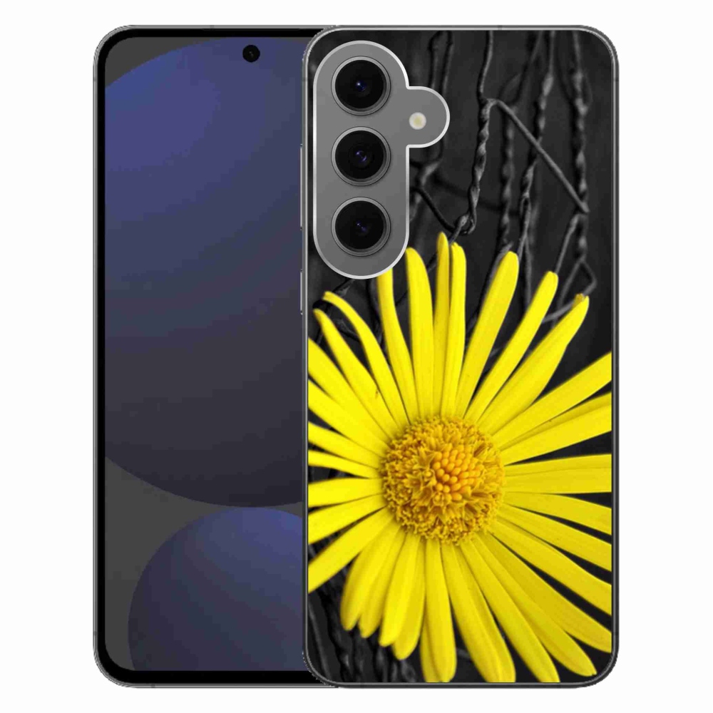 Gélový kryt mmCase na Samsung Galaxy S24 FE - žltý kvet