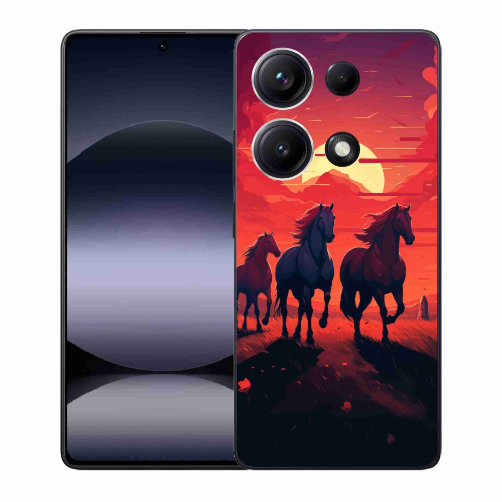 Gélový kryt mmCase na Xiaomi Redmi Note 14S - kone a západ slnka