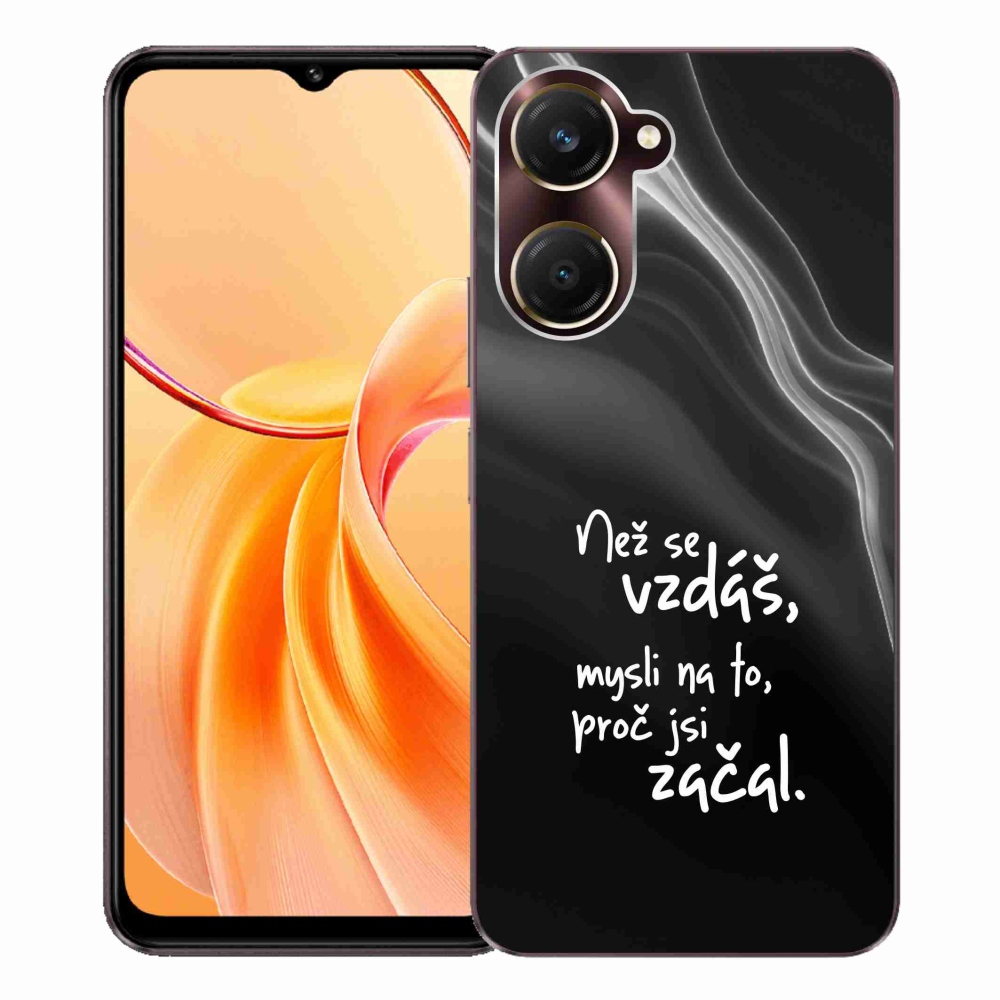 Gélový kryt mmCase na Vivo Y28s 5G - citát 2 čierne pozadie