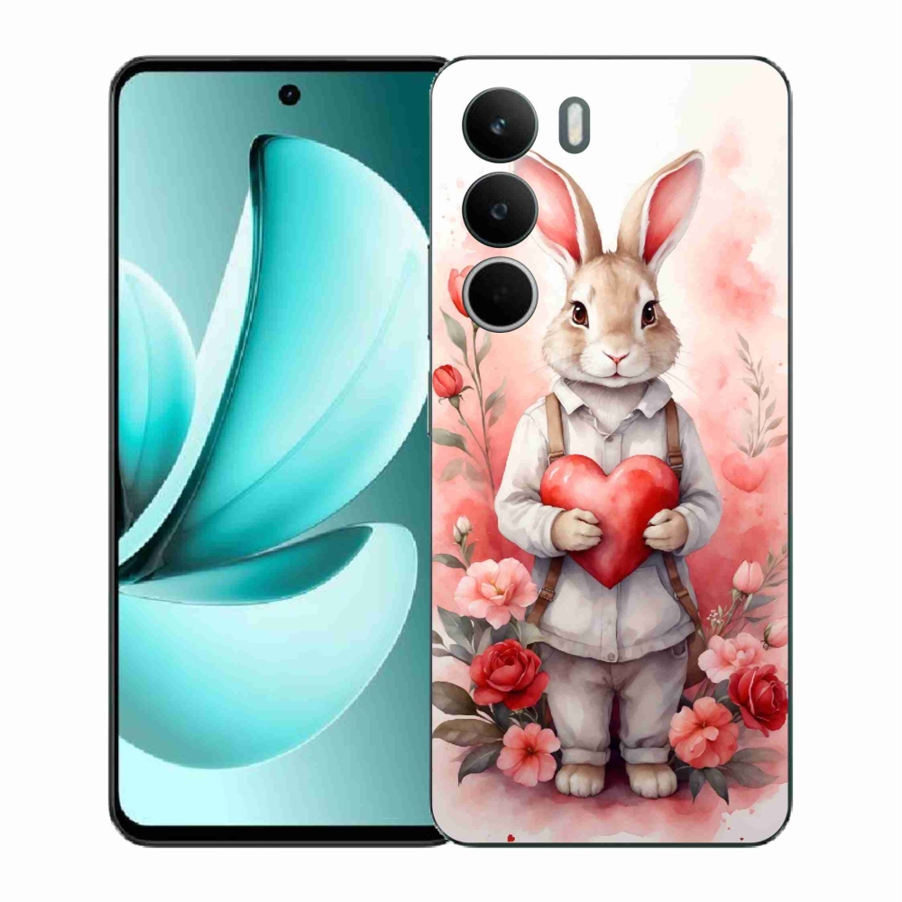 Gélový kryt mmCase na Realme C71 - zajac so srdiečkom