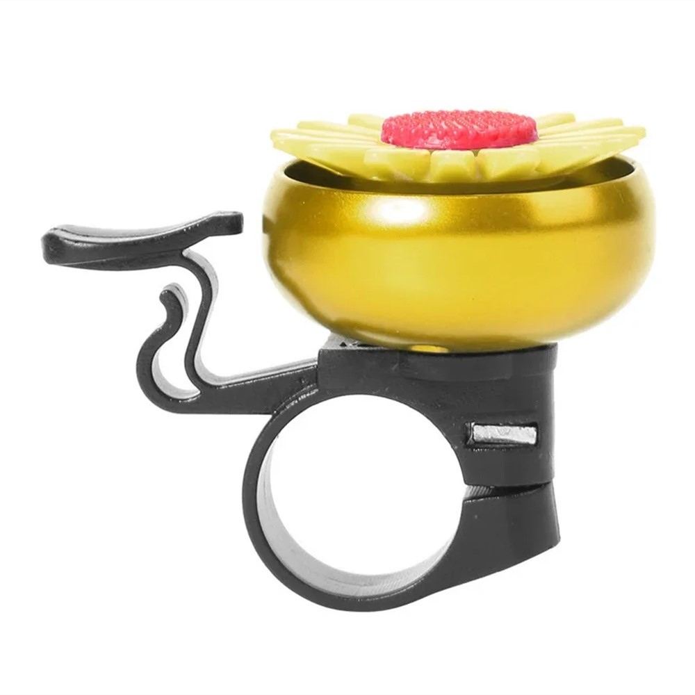 Detský zvonček na bicykel s motívom kvety - žltý