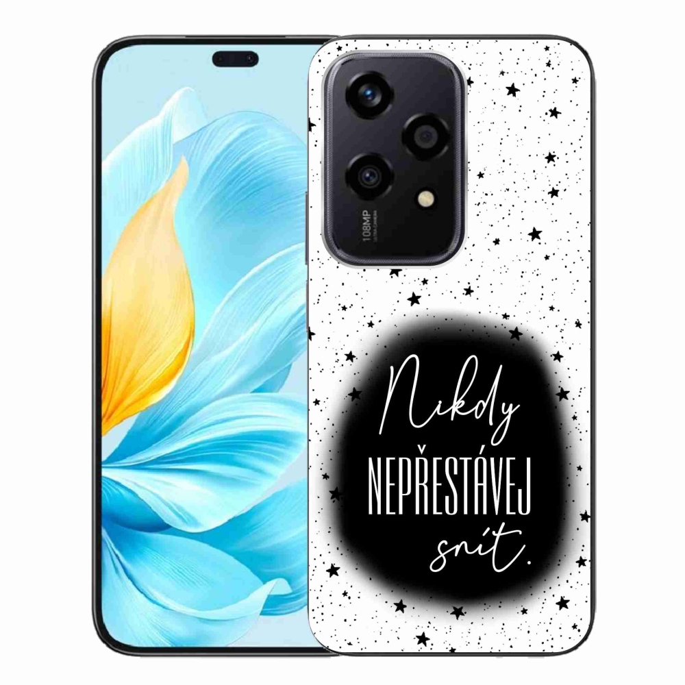 Gélový kryt mmCase na Honor 200 Lite 5G - citát 1 černobiele pozadie